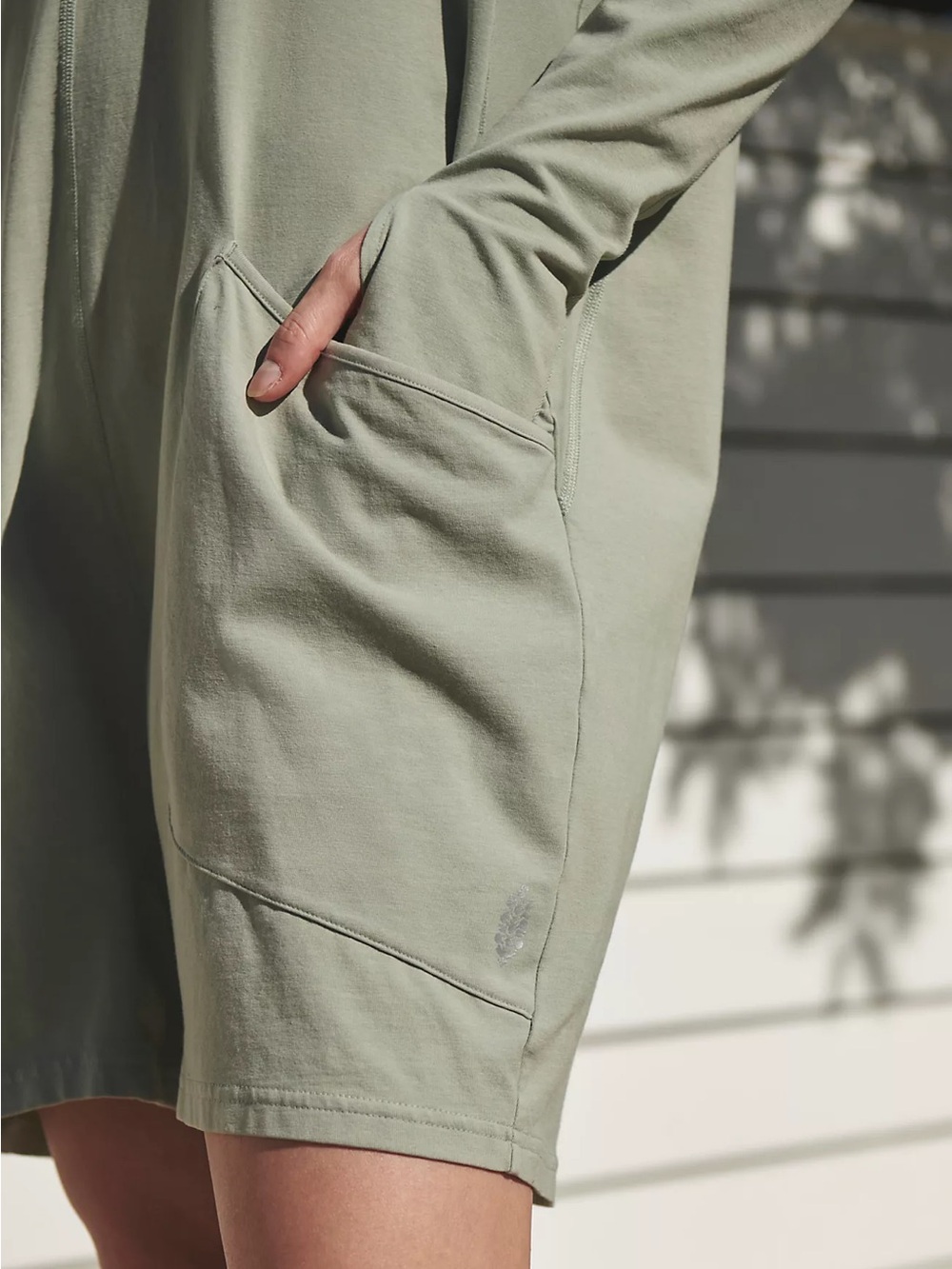 FP Movement by Free People Olive Hooded Long Sleeve Romper with Pockets - Picture 5 of 5